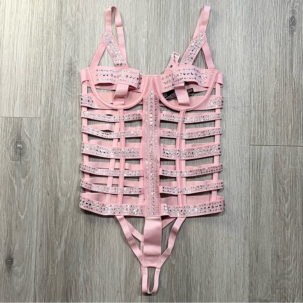 Victoria's Secret Pink Rhinestone Strappy Bustier